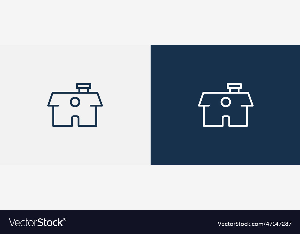 House front view icon outline vector image House front view icon outline