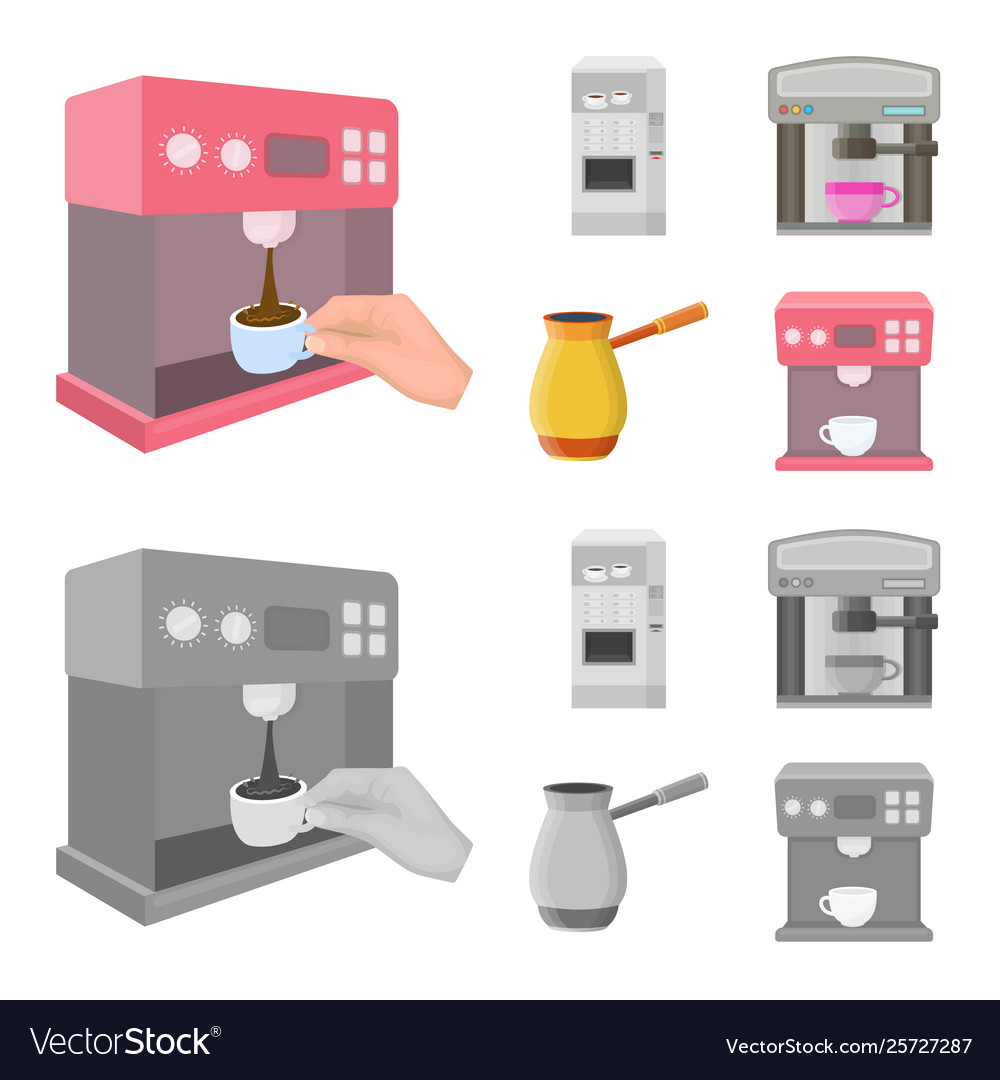Isolated object coffee and machine icon set