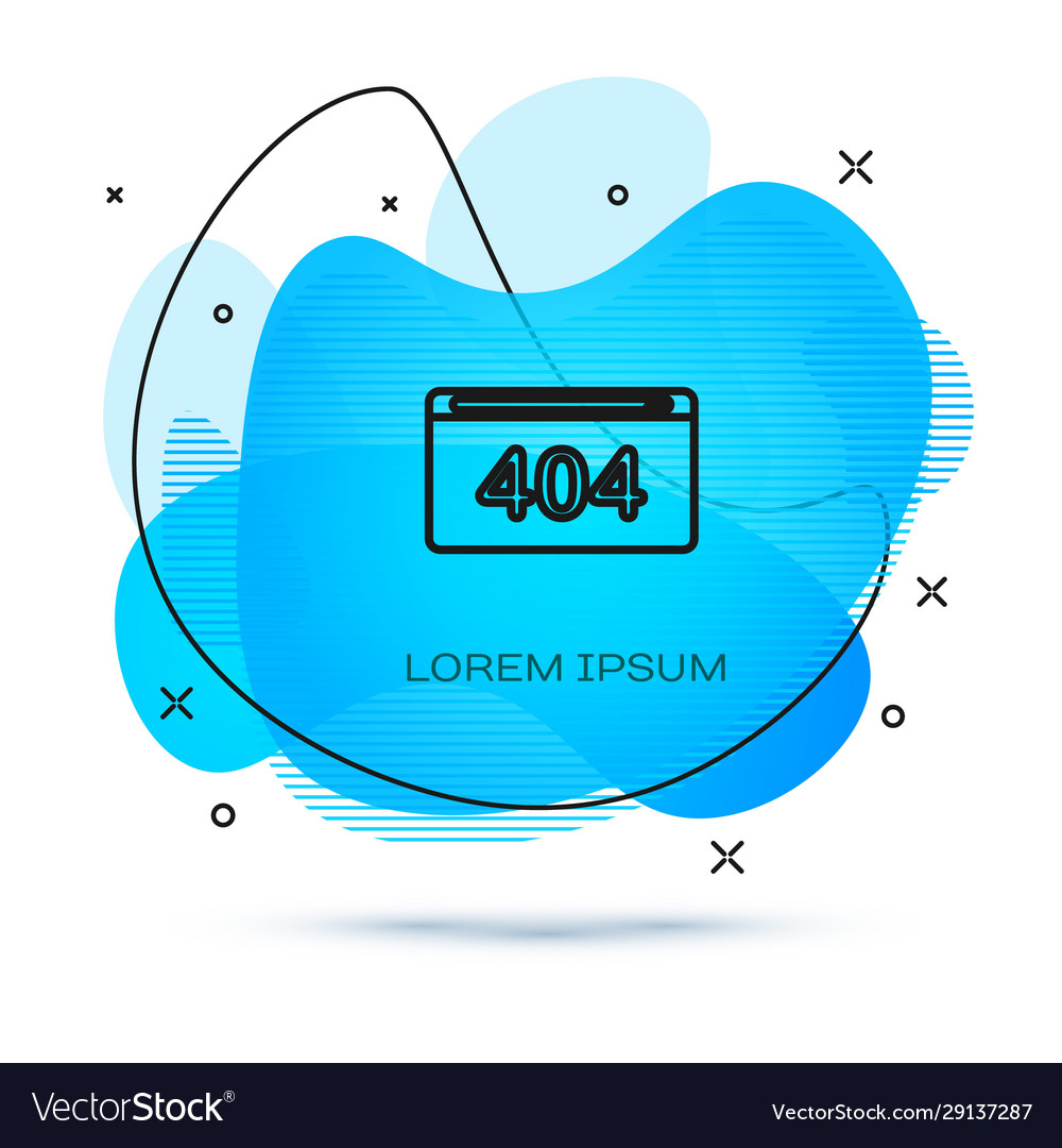 Line page with a 404 error icon isolated on white