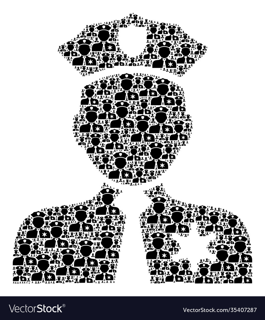 Police person recursion mosaic itself items