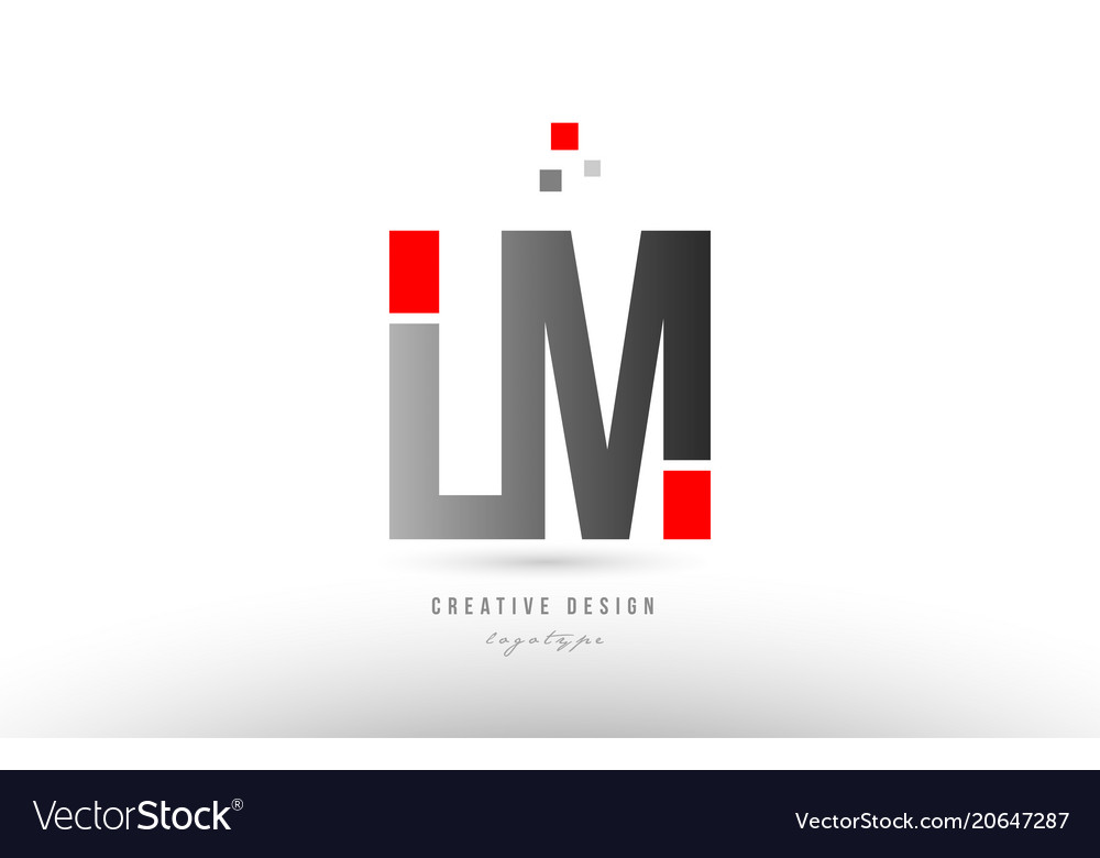 Gold Alphabet Letter Lm L M Logo Combination Icon Design Stock