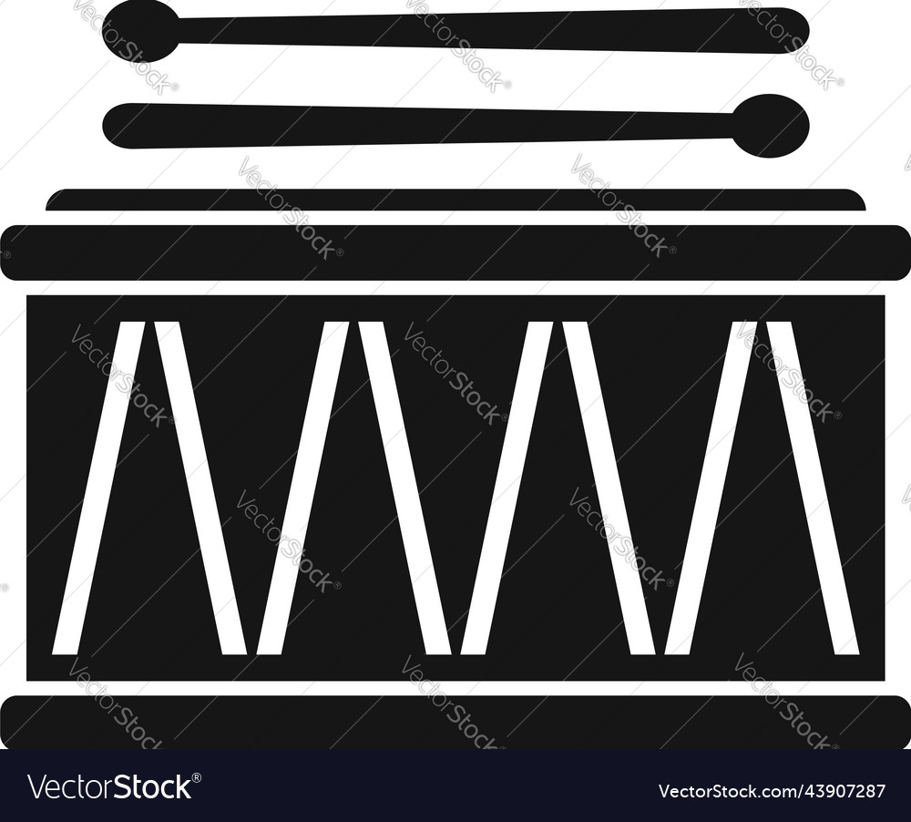 Roll drum icon simple music instrument Royalty Free Vector