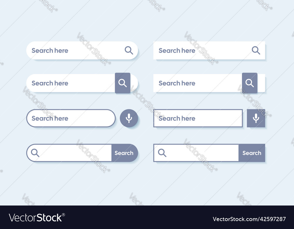 Search bar in flat style website address vector image Search bar in flat style website address