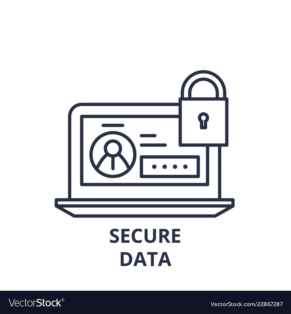 Secure data line icon concept vector image Secure data line icon concept