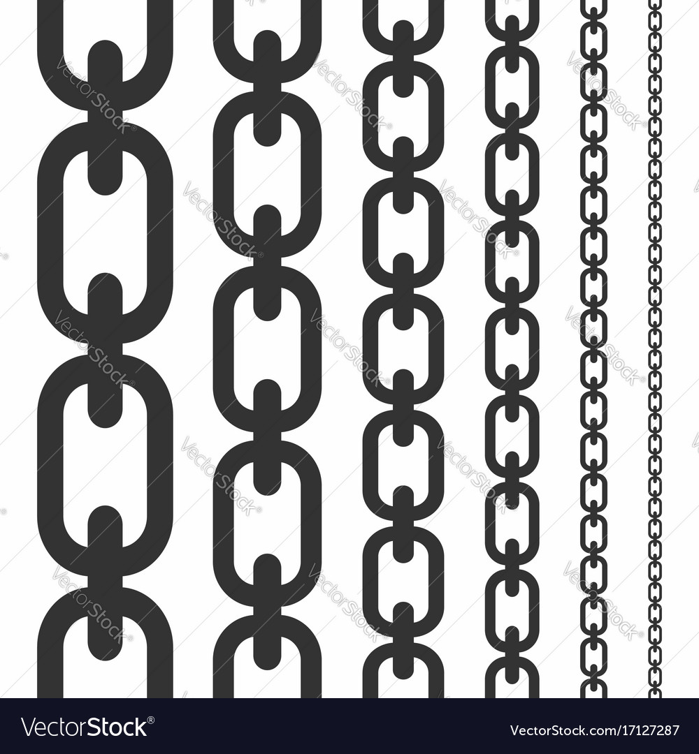 Set of seamless chains vertical Royalty Free Vector Image