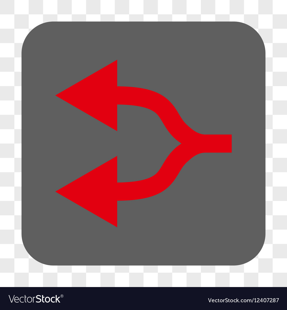 Split arrows left rounded square button