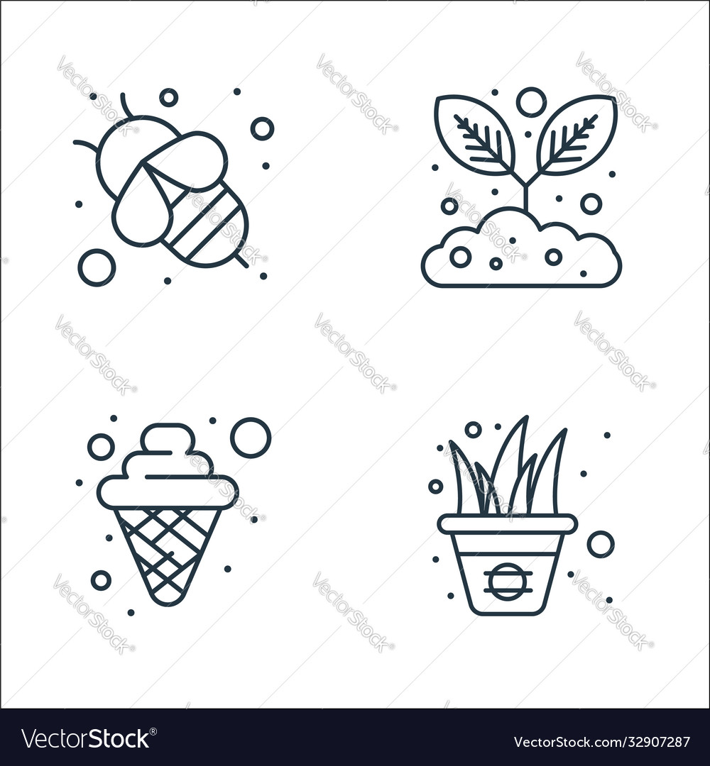 Spring line icons linear set quality