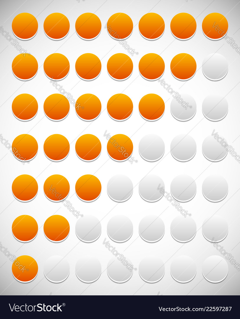 Step level progress indicator with 7 units vector image Step level progress indicator with 7 units