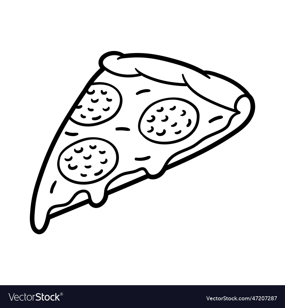 Tasty italian pizza slice delicious fast food Vector Image