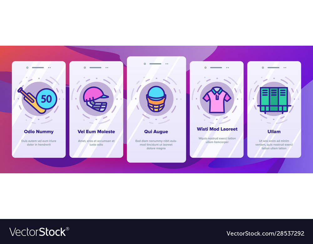 Cricket onboarding icons set