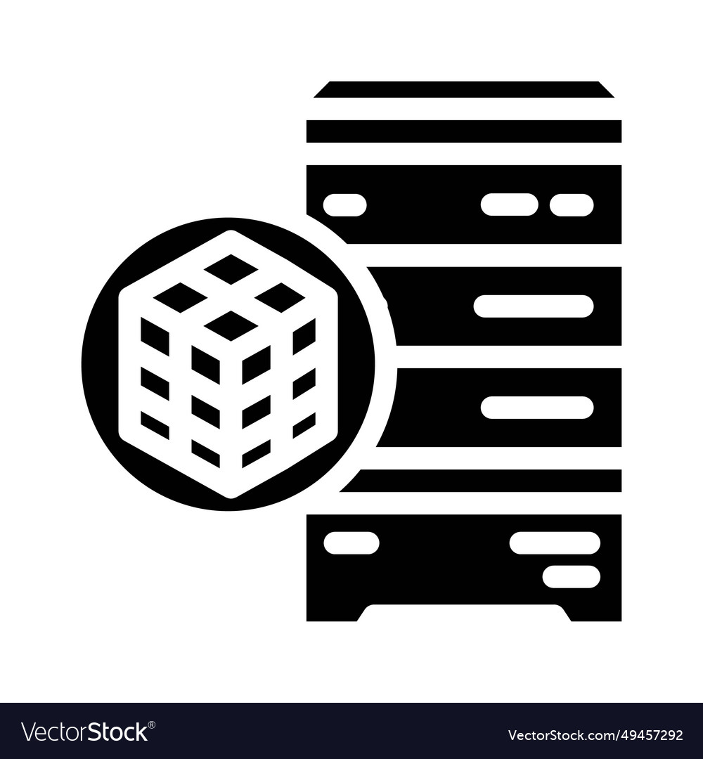 Data clustering database glyph icon vector image Data clustering database glyph icon