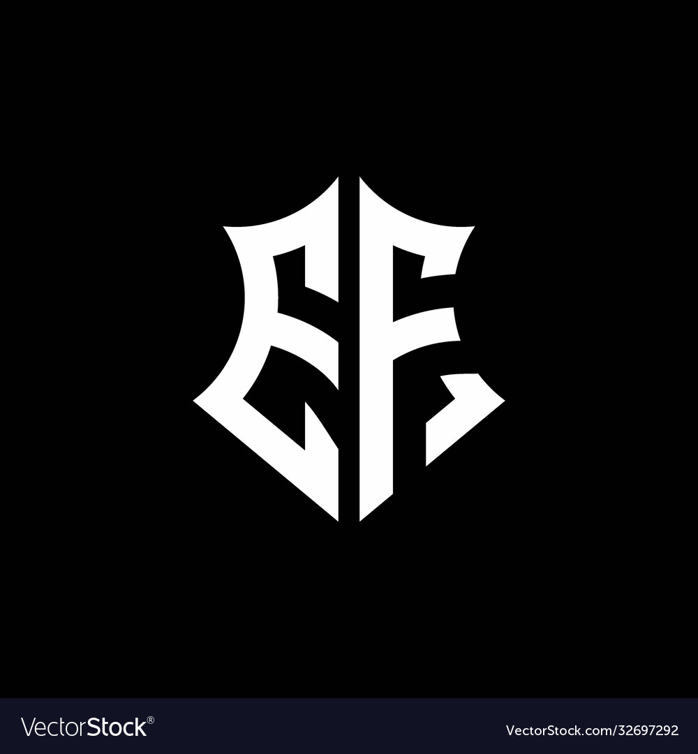 Ef monogram logo with a sharp shield style