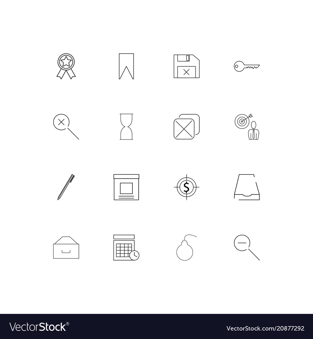 Interface linear thin icons set outlined simple