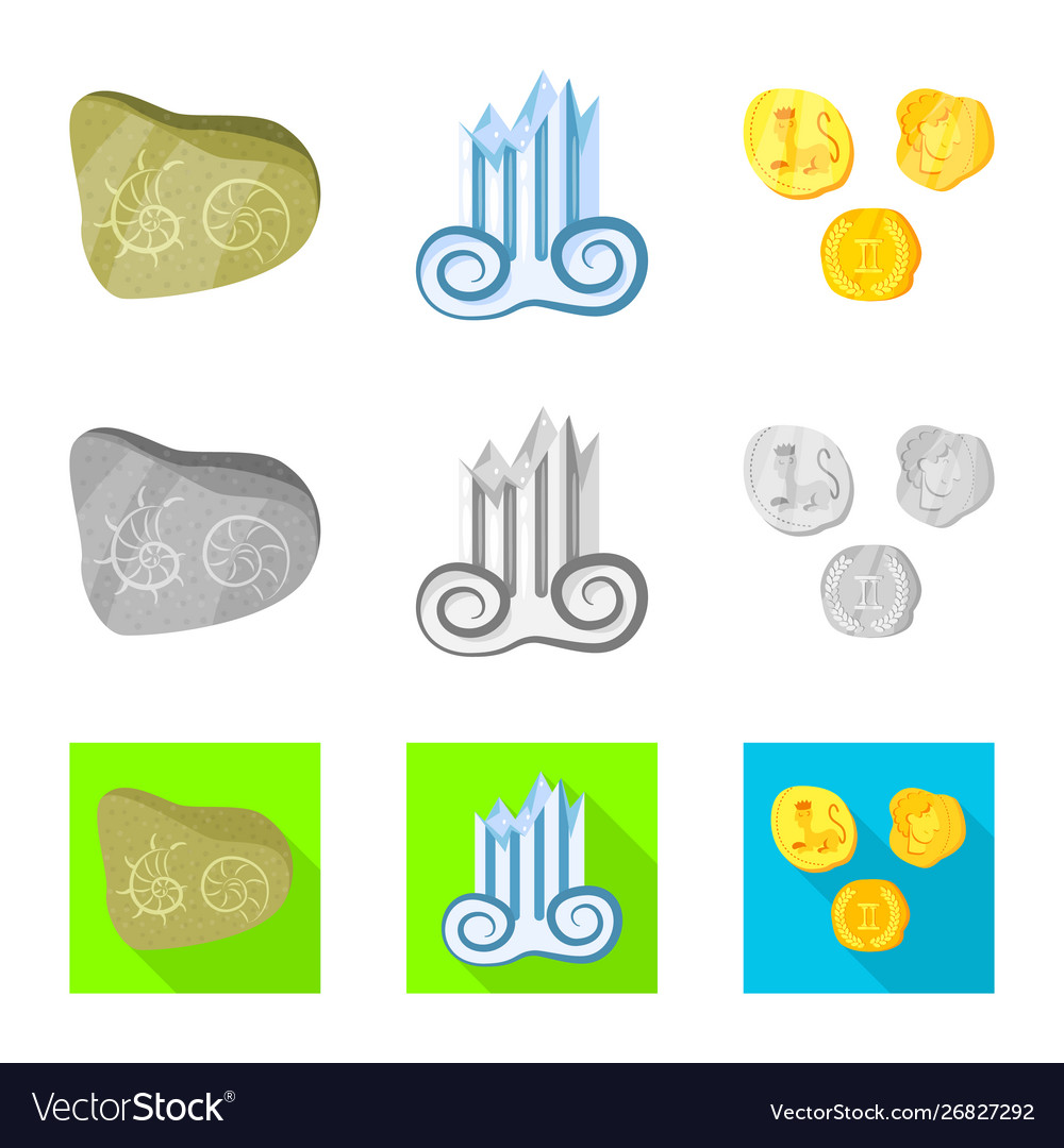 Isolated object story and items logo set vector image Isolated object story and items logo set