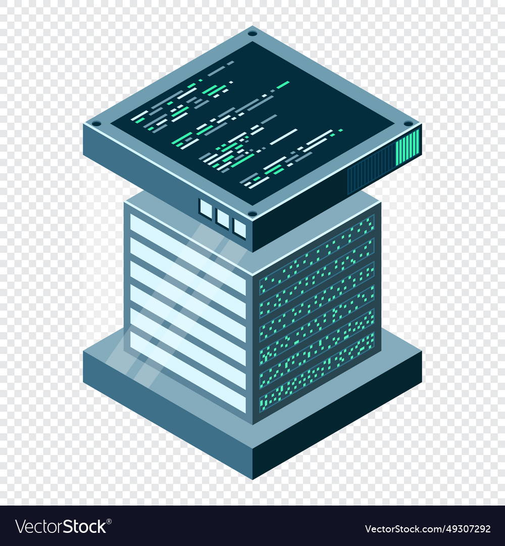 Isometric futuristic server database