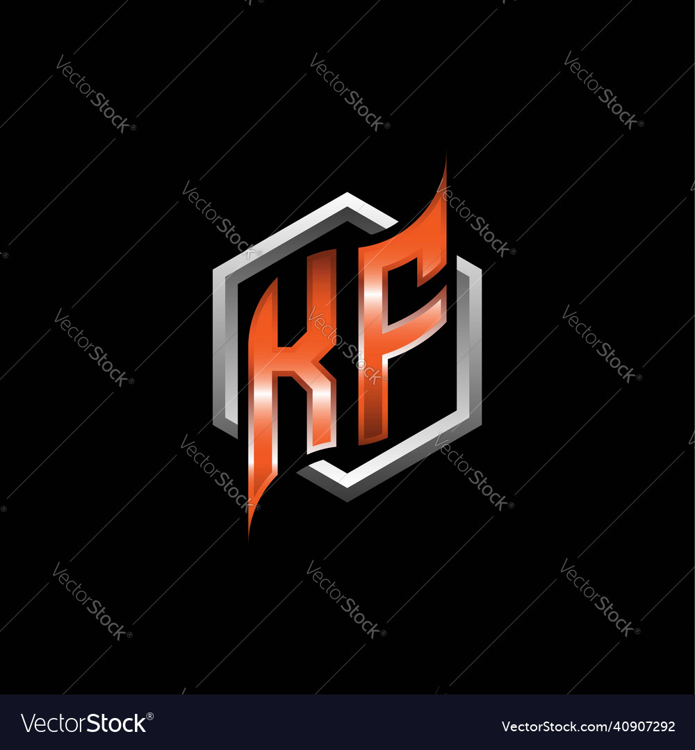 Kf monogram geometric orange with hexagonal