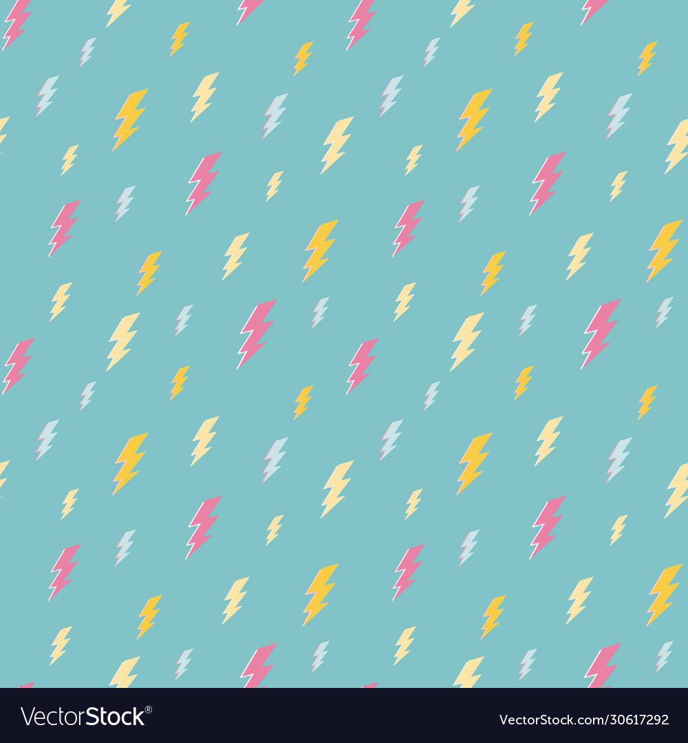 Lightening thunder bolt repeat pattern vector image Lightening thunder bolt repeat pattern