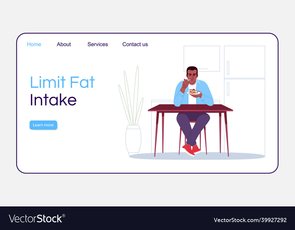 Limit fat intake landing page template healthy Vector Image