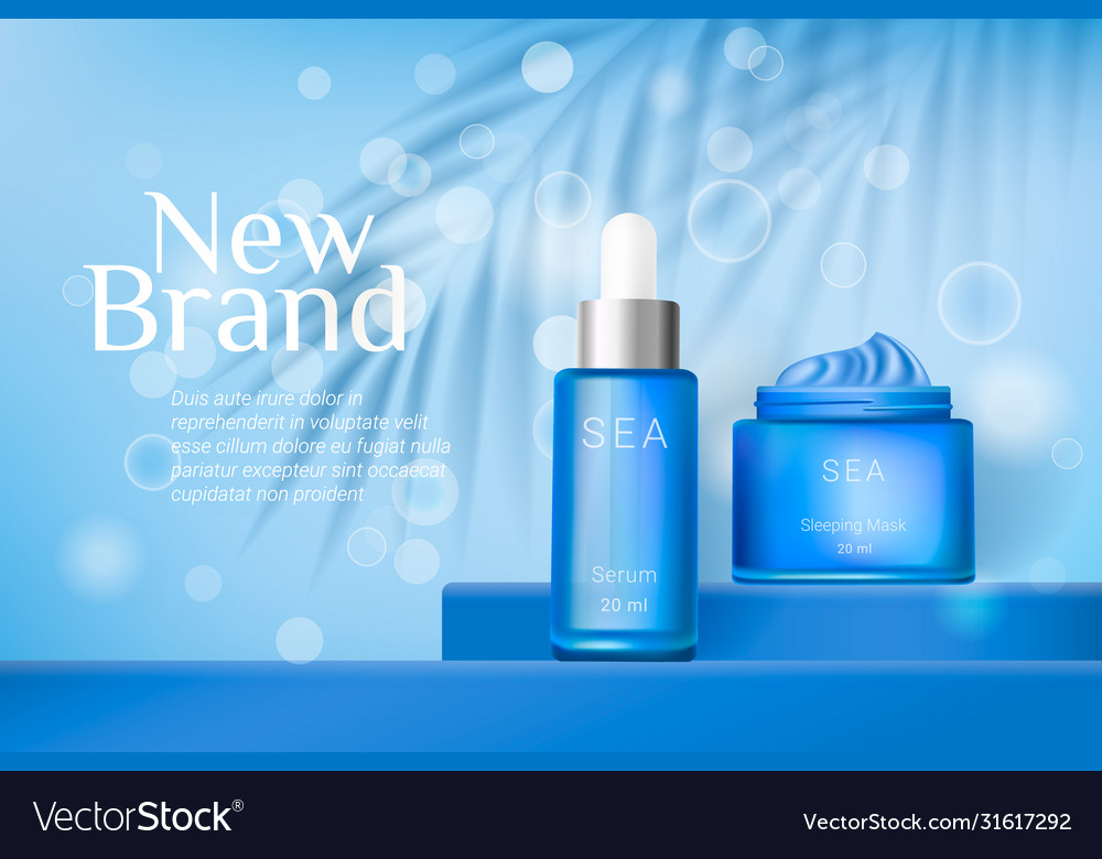 Moisturizing cosmetics ads template Royalty Free Vector