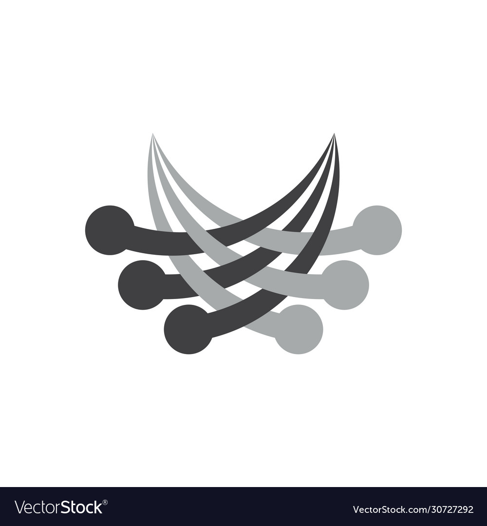 Motion linked objects symbol logo