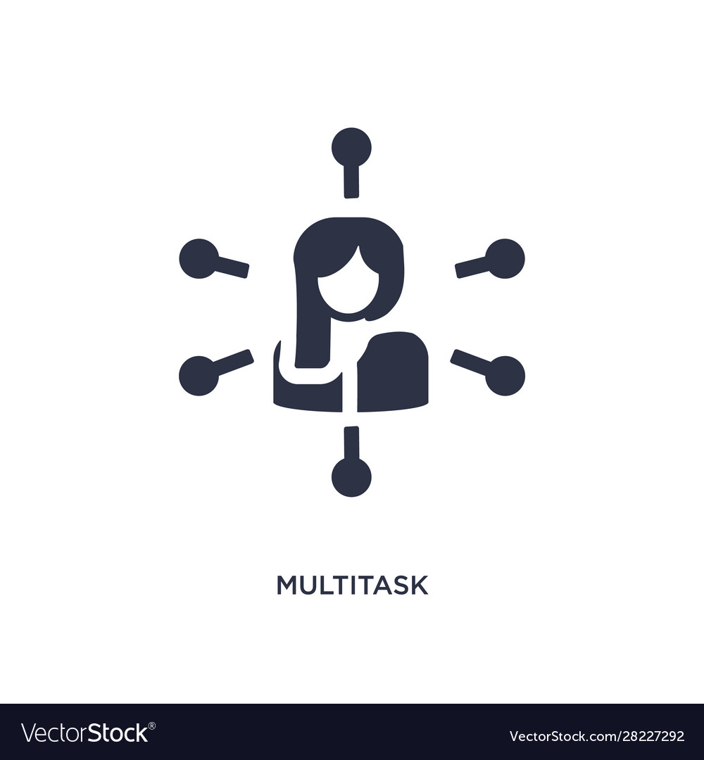 Multitask icon on white background simple element vector image Multitask icon on white background simple element