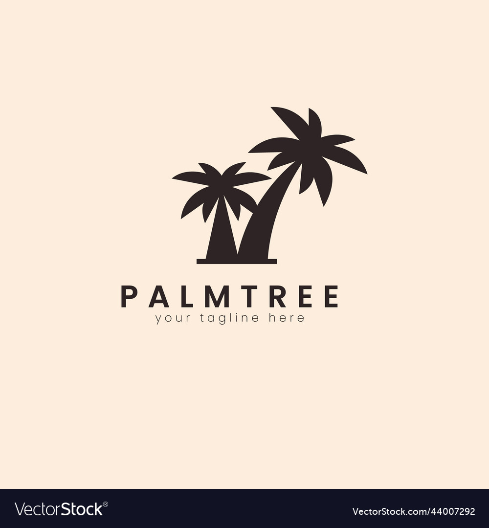 Palm House Tree Logo Template Can Be Used Vector Image