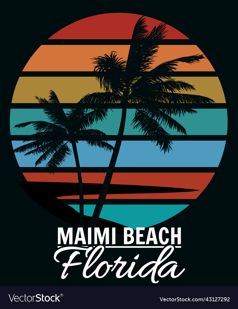 Florida miami summertime Royalty Free Vector Image