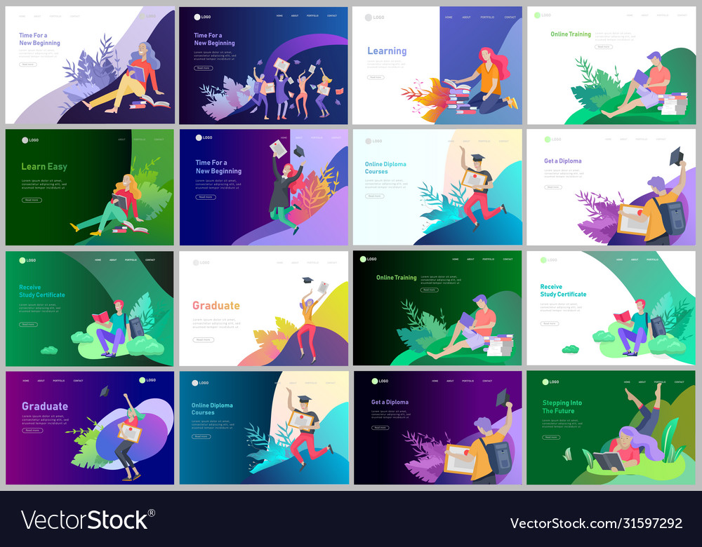 Set web page design templates with relaxed