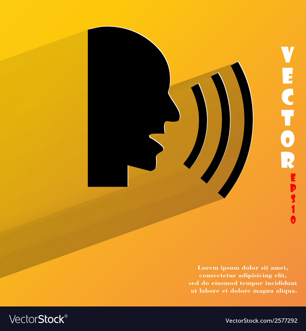 Talking flat modern web button with long shadow