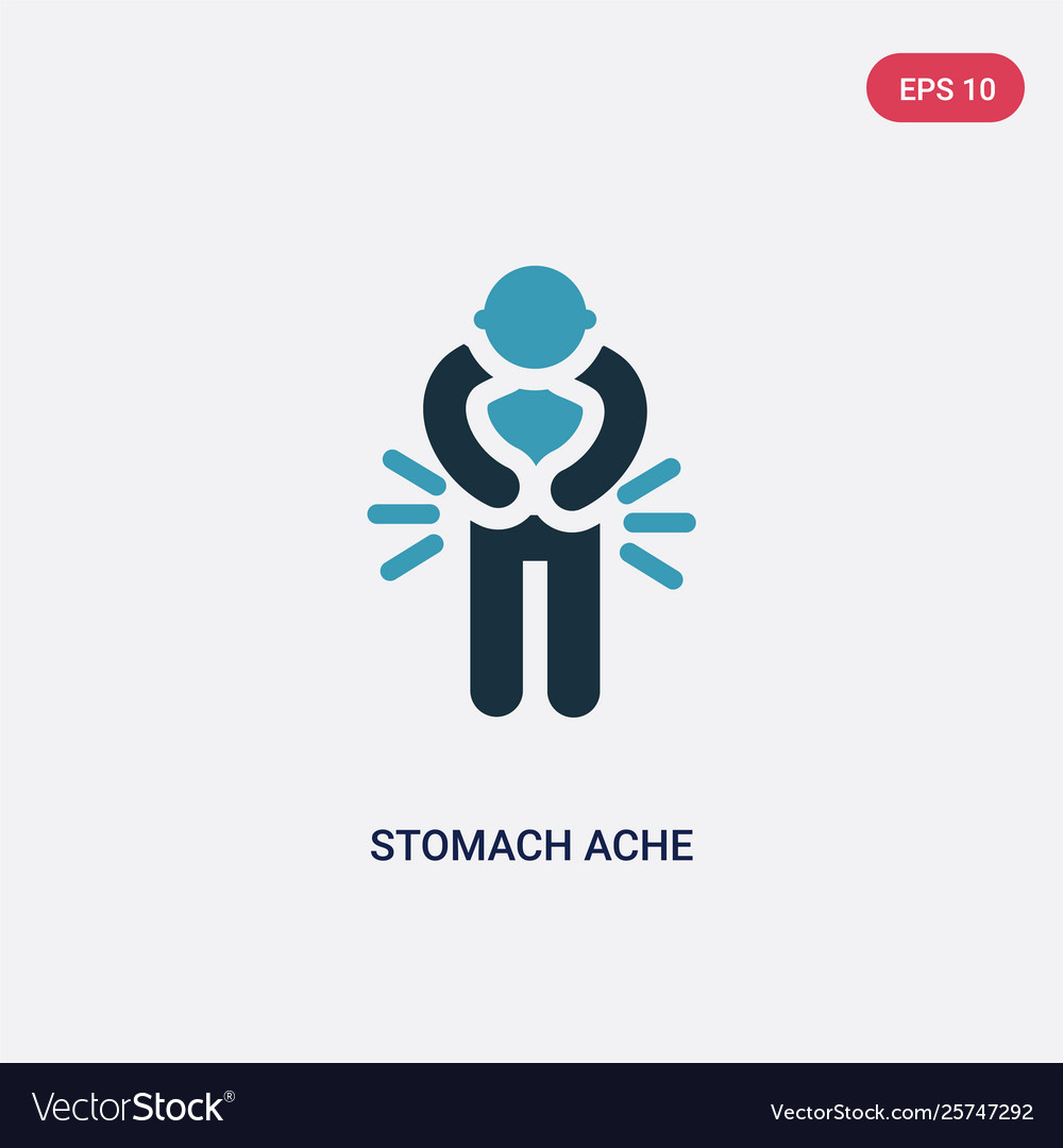 Two color stomach ache icon from people concept