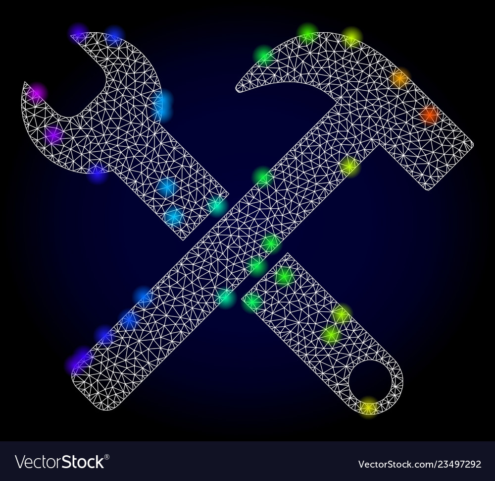 Wire frame mesh service tools with spectrum vector image Wire frame mesh service tools with spectrum