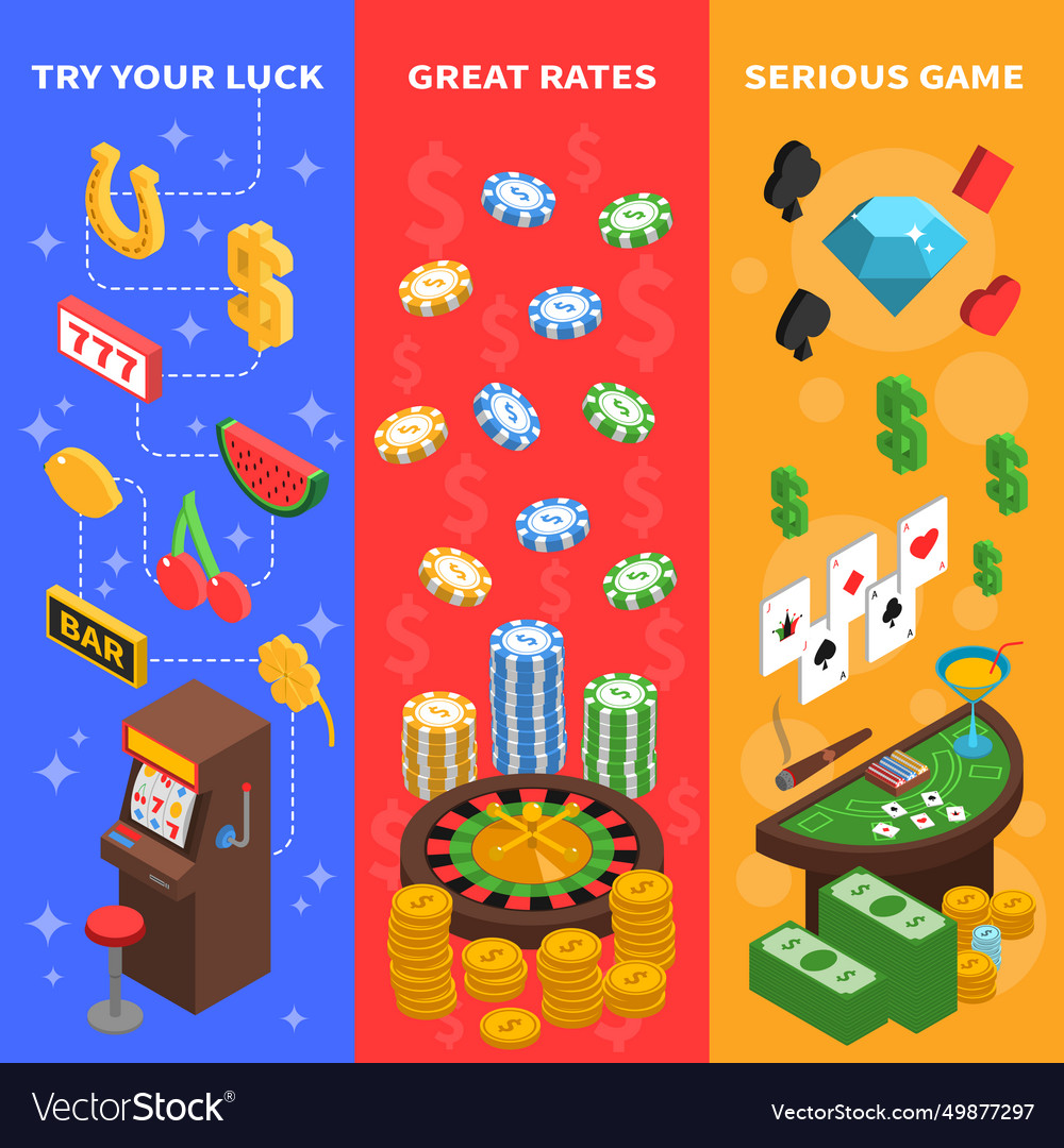 Casino isometric vertical banners