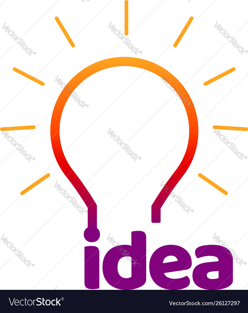 Colorful idea bulb lamp logo symbol