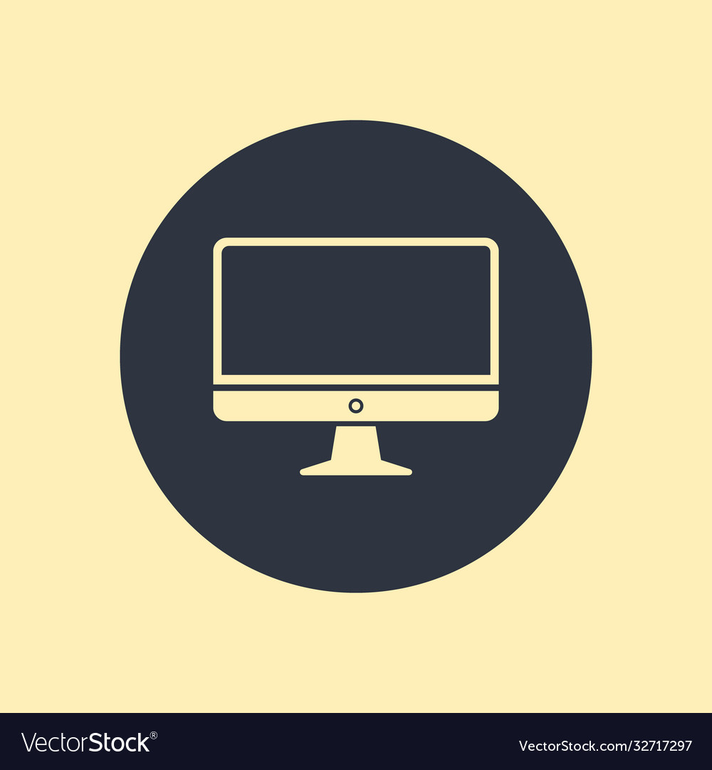 Computer display monitor pc icon in flat style