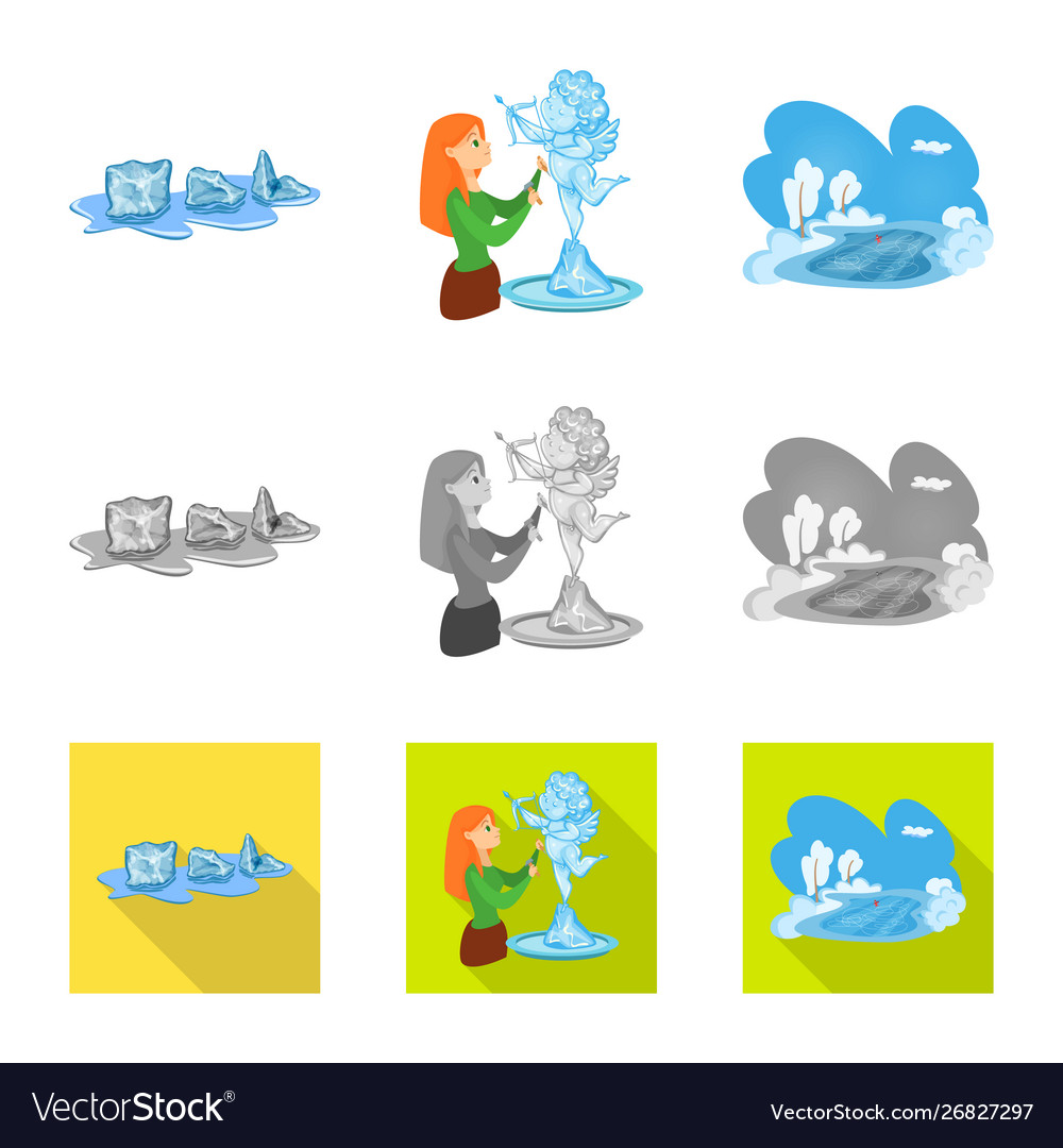 Design texture and frozen icon set vector image Design texture and frozen icon set
