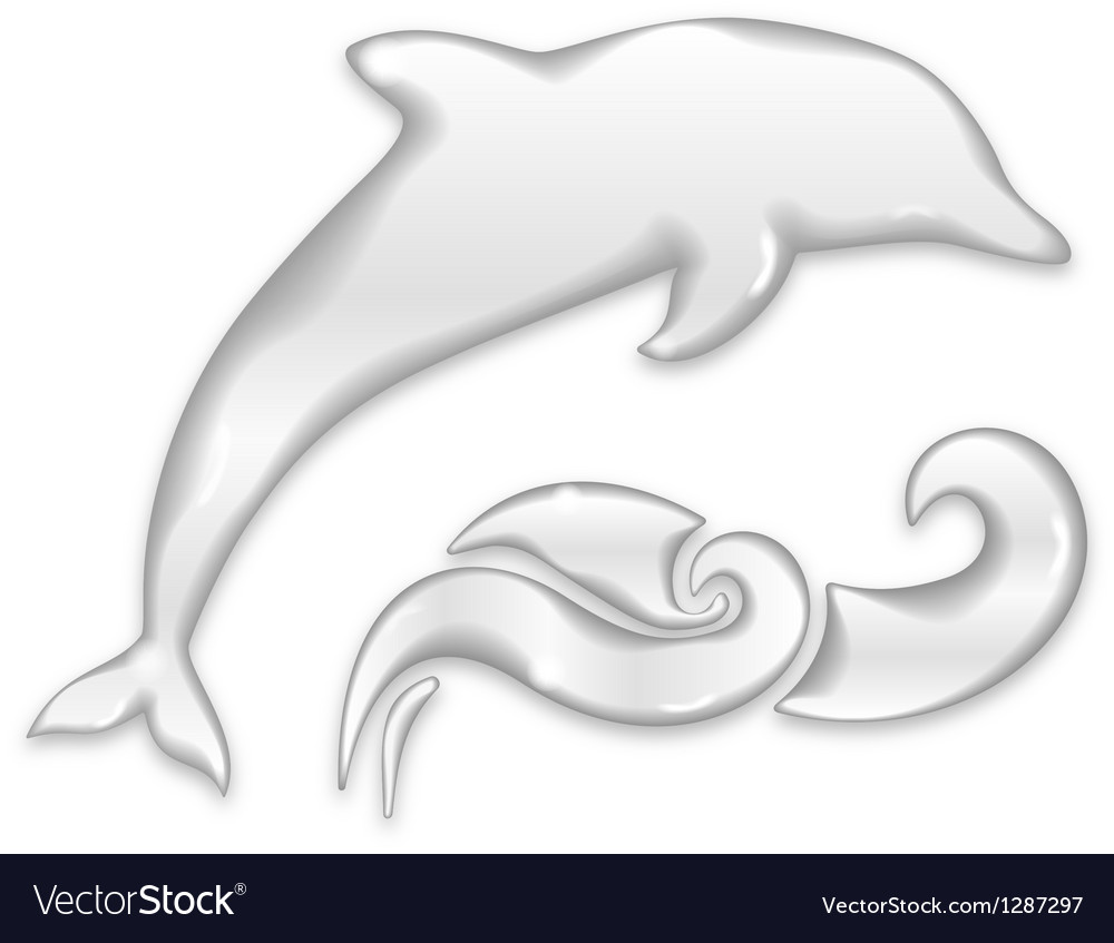 dolphin silhouette of water drops royalty free vector image