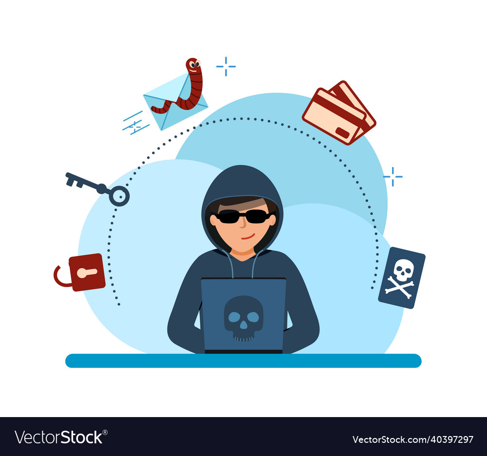 Hacker attack and web security concept online Vector Image