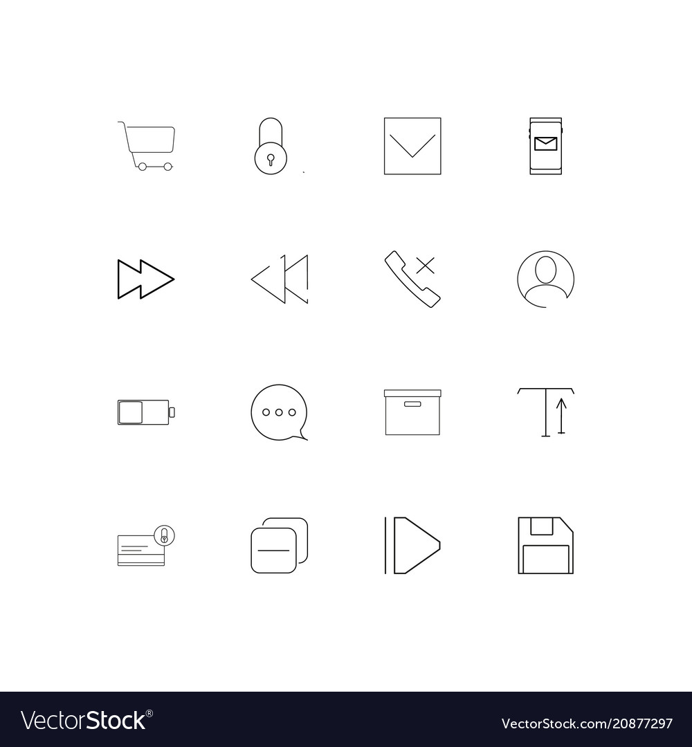 Interface linear thin icons set outlined simple