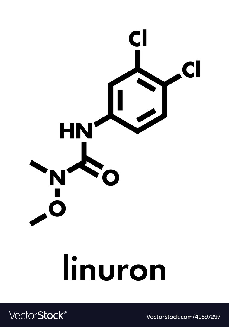 Linuron herbicide molecule skeletal formula