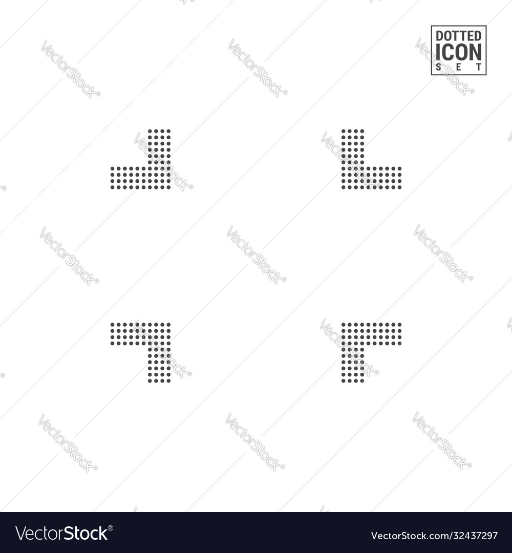 Minimize a window dot pattern icon shrink dotted vector image Minimize a window dot pattern icon shrink dotted