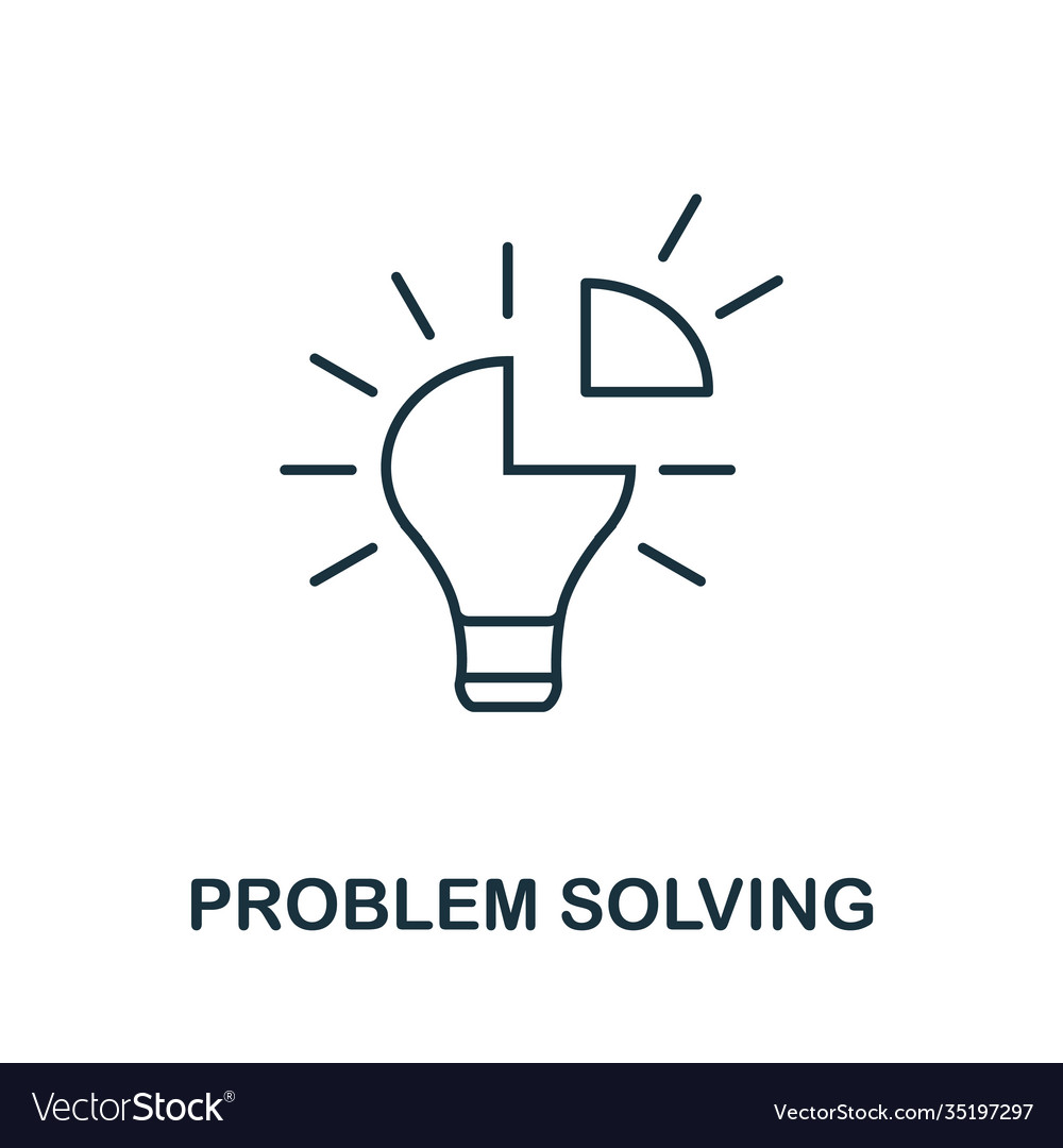 Problem solving icon line style element from life