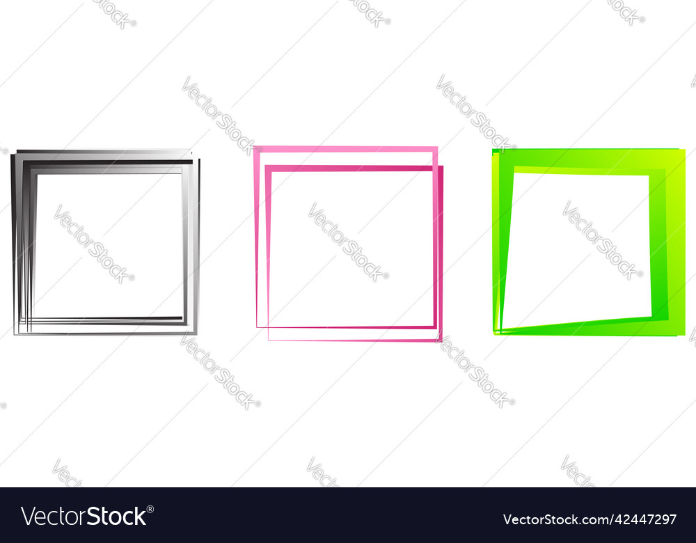 Random square contour frame border element Vector Image Random square contour frame border element