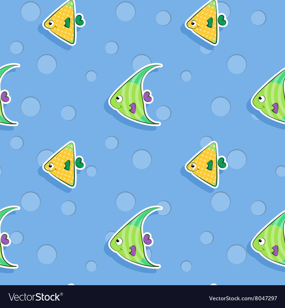 Seamless sea pattern with smiling