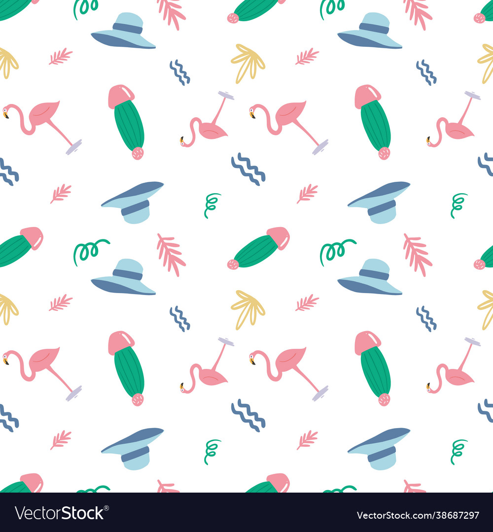 Sketch a unique flamingo with other objects