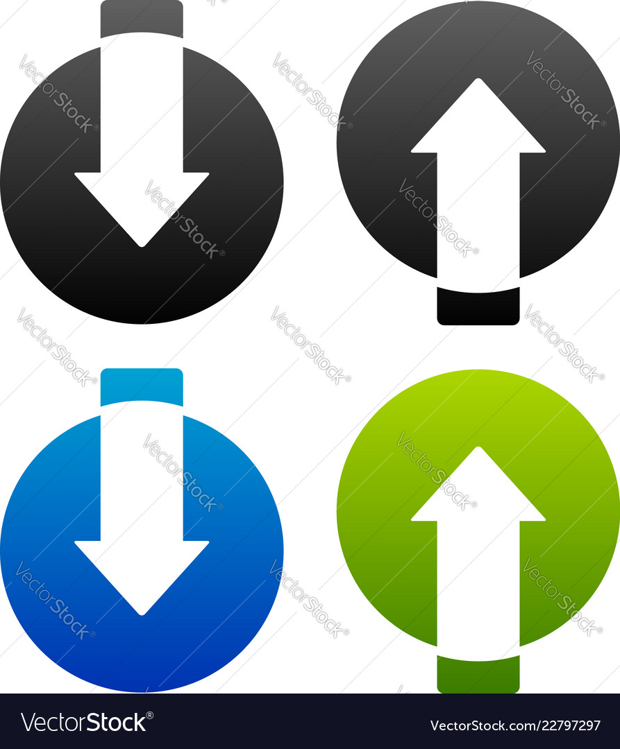 Up-down Arrows Cut In Circles Royalty Free Vector Image