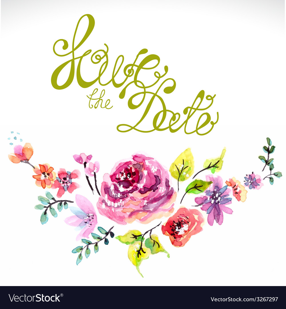 Watercolor Floral Wedding Frame