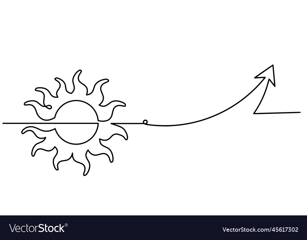 Abstract sun with direction as line drawing