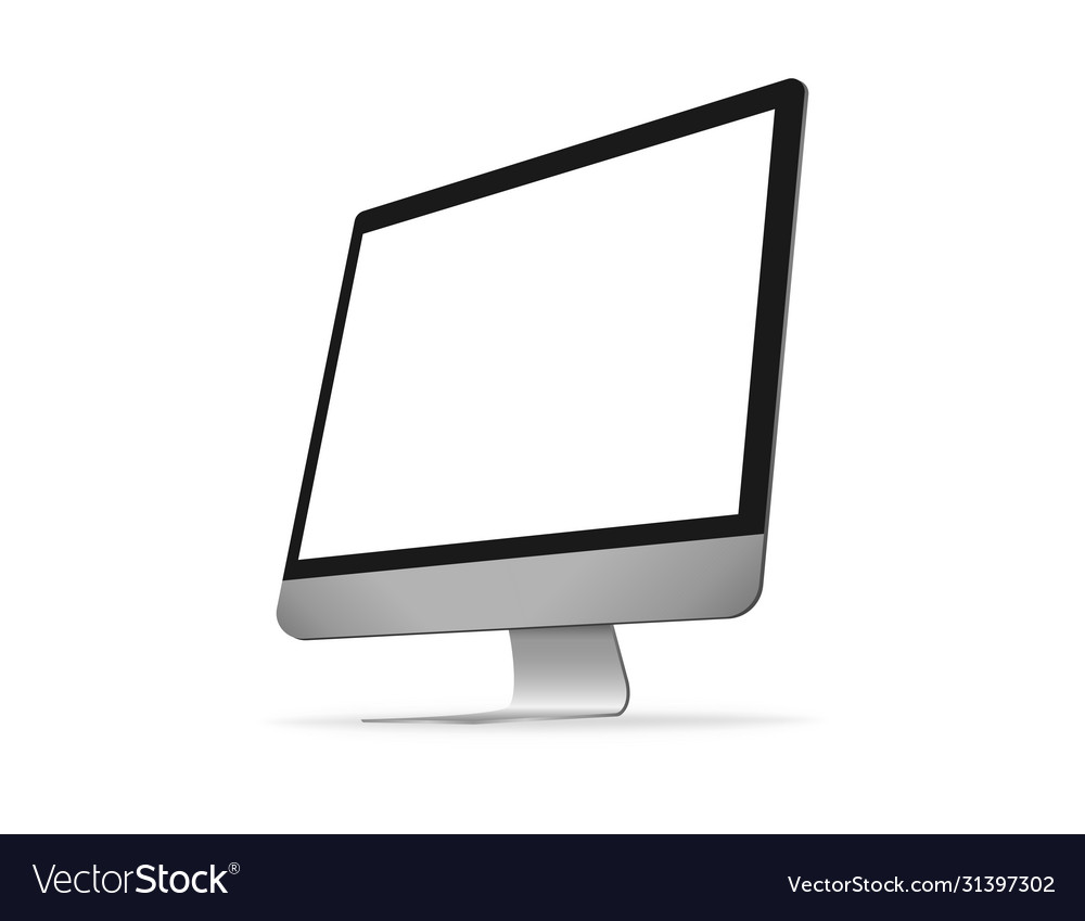Computer mockup realistic design desktop vector image Computer mockup realistic design desktop