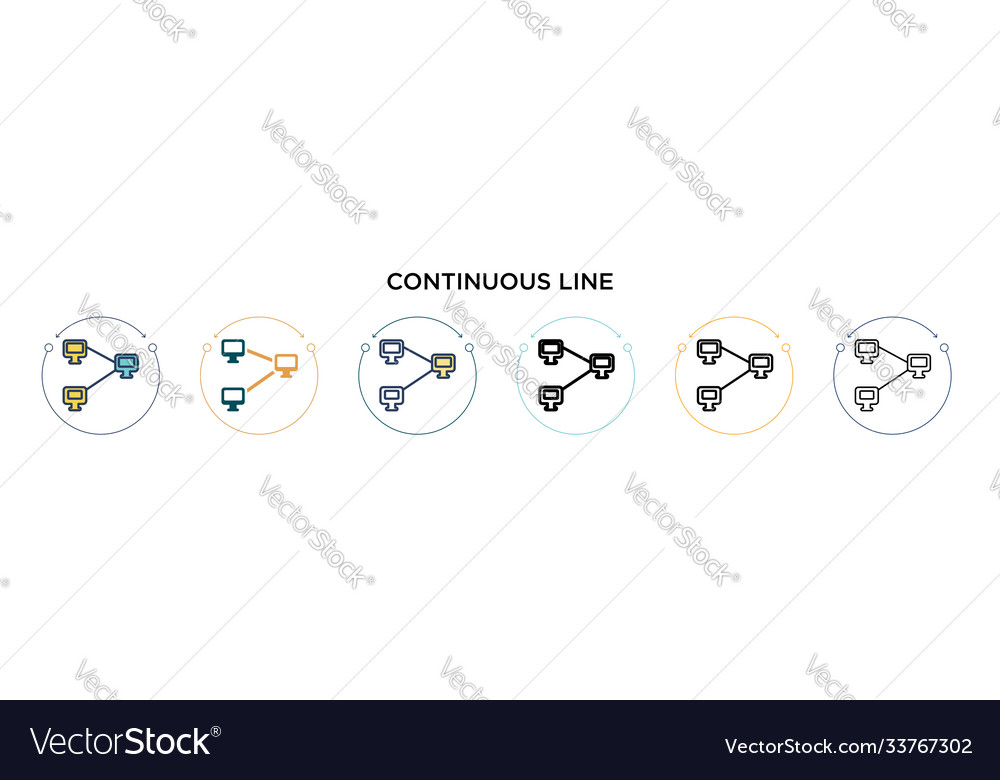 Continuous line icon in filled thin outline