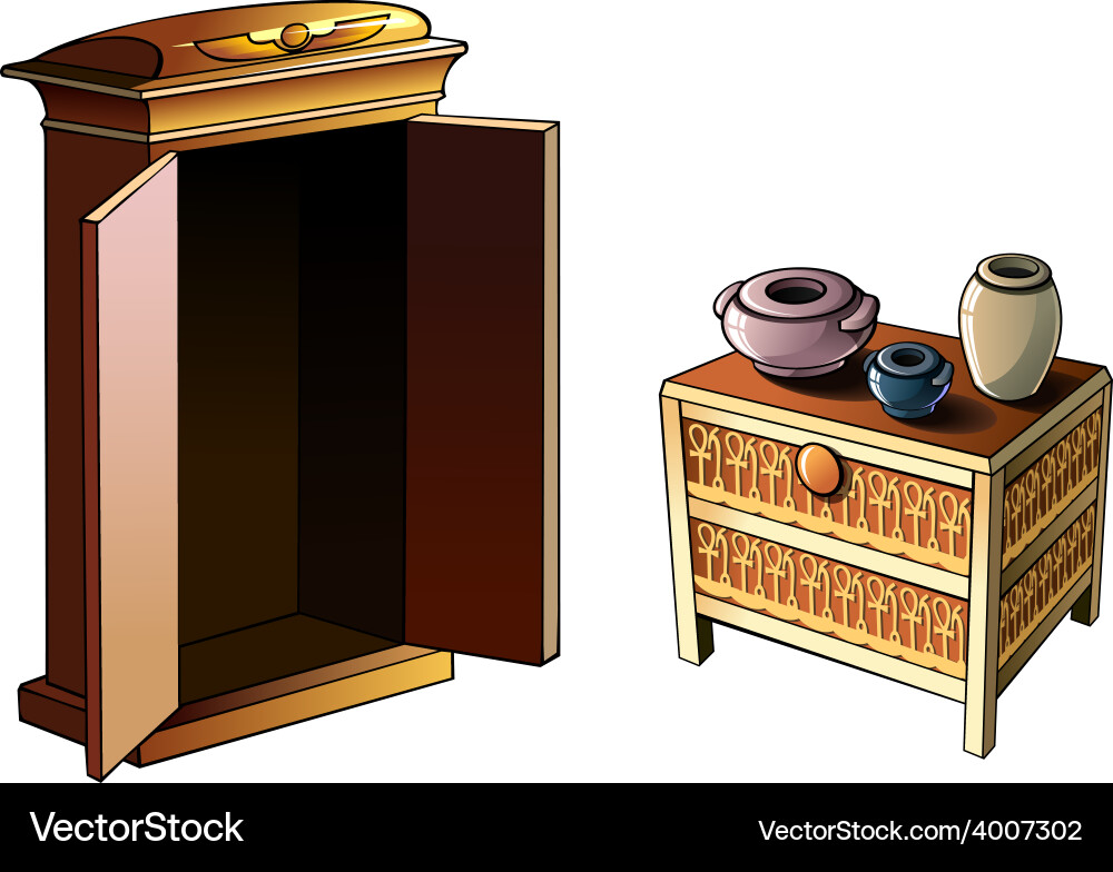 Egyptian furniture Royalty Free Vector Image VectorStock